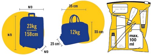 Vueling: Bagage spécial/supplémentaire (à main/soute), poids et dimensions